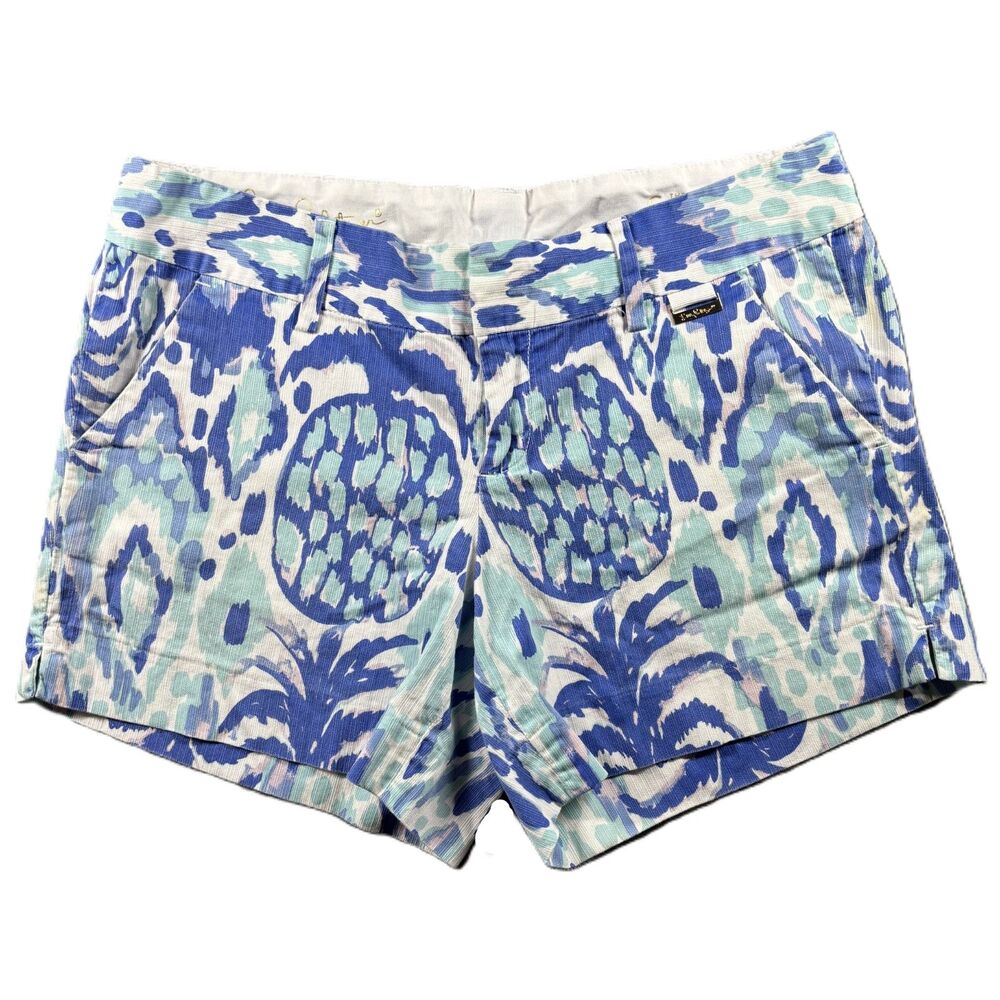 Lilly Pulitzer Women Callan Shorts Pineapple Tropical Blue Green Size 6 P111